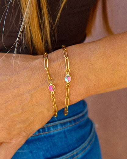 Nell Gold Paperclip Bracelet