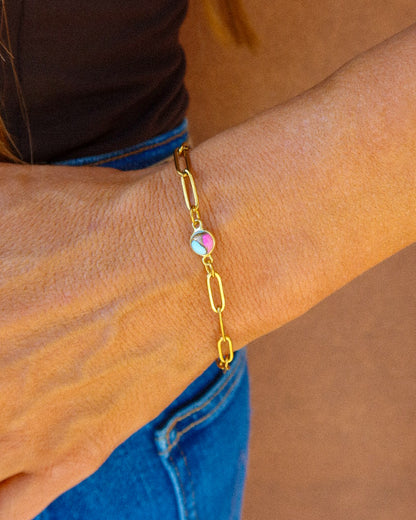 Nell Gold Paperclip Bracelet
