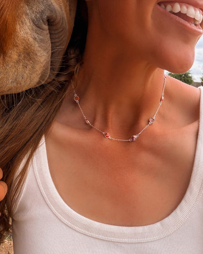Pink Dahlia Dainty Pony Club Necklace - Turnback Pony ™ - Necklace